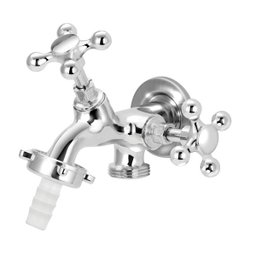 Torneira Tanque e Maquinha Metal Duas Saídas Bico 1/2 x 3/4:C/32 - 1