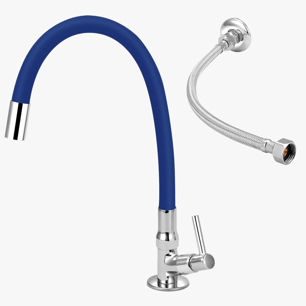 Torneira para Cozinha Mesa Tb Gourmet Colorido 1/4v + Flexivel:azul - 1