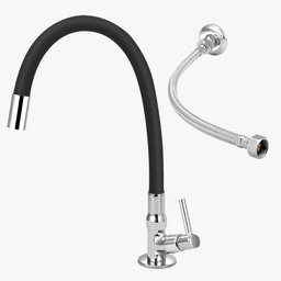 Torneira para Cozinha Mesa Tb Gourmet Colorido 1/4v + Flexivel:preto - 1