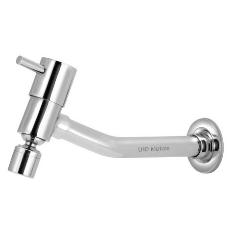 Torneira Link Tanque/jardim/cozinha Reta de Parede Metal Luxo 1/4v:prateado