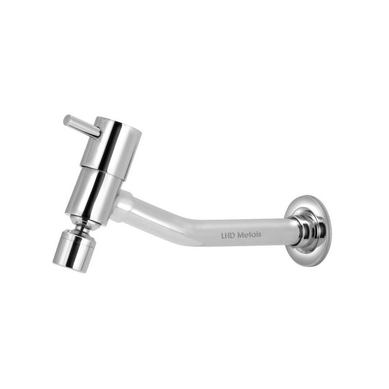 Torneira Link Tanque/jardim/cozinha Reta de Parede Metal Luxo 1/4v:prateado