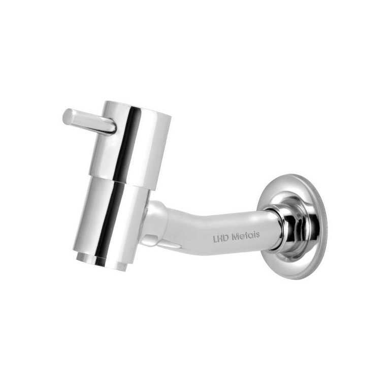 Torneira Link Tanque/jardim/lavatório Reta de Parede Metal Luxo 1/4v:prateado/cromo