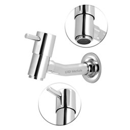 Torneira Link Tanque/jardim/lavatório Reta de Parede Metal Luxo 1/4v:prateado/cromo - 2