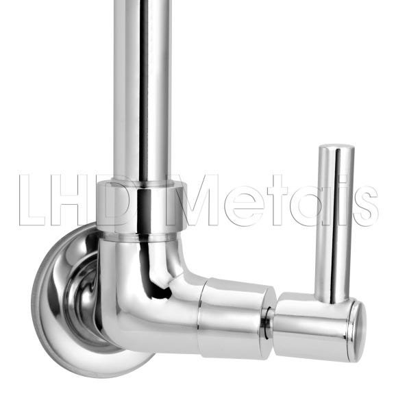 Torneira De Cozinha De Parede Tubo Gourmet Luxo 1/4v.:Prateado - 9