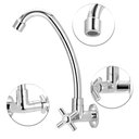 Ver imagem 2 de Torneira Bica Móvel Cozinha Abs Cromado Slim Parede 1/4 V:prateado