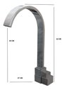 Ver imagem 5 de Torneira Parede Quadrada Bica Móvel Metal Cromada Luxo 1/4 V