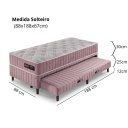 Ver imagem 4 de Bicama Cama Box + Auxiliar Solteiro 88x188x67 Denver Rose