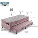 Ver imagem 5 de Bicama Cama Box + Auxiliar Solteiro 88x188x67 Denver Rose