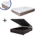 Ver imagem 1 de Cama Box Baú Casal Colchão Molas Bonnel + Box Suede Marrom