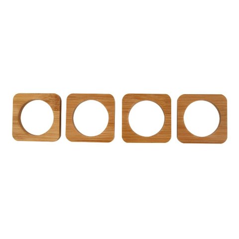 Kit Argola Quadrada Bambu com 4 Unidades - A\casa