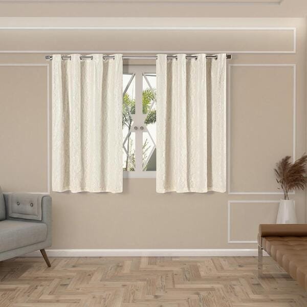 Cortina Blackout PVC com Renda 2,80 M x 1,60 M - Bege - 1