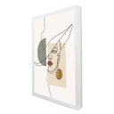 Ver imagem 1 de Quadro Decorativo Caixa Alta com Vidro Abstrato Elegance TaColado Moldura Branca 120 x 80cm