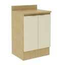Ver imagem 2 de Balcão com Tampo e Rodapé 2 Portas e 1 Prateleira 60cm Nanda TM4211 Nature/Arenas