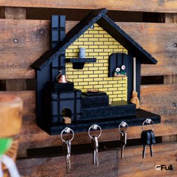 Porta Chaves de Parede Casinha Mineira Artesanal G Amarelo - 2