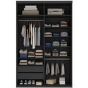 Ver imagem 3 de Closet Solteiro Guarda Roupa sem Porta 139cm 2 Gavetas Mdf Tunísia R02 Preto - Lyam Decor