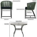 Ver imagem 2 de Mesa com 4 Cadeiras de Jantar Roma 100cm e Noronha em Aluminío Preto Corda Nautica Estofado 12 Trama