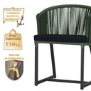 Ver imagem 4 de Mesa com 4 Cadeiras de Jantar Roma 100cm e Noronha em Aluminío Preto Corda Nautica Estofado 12 Trama