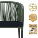 Ver imagem 3 de Mesa com 4 Cadeiras de Jantar Roma 100cm e Noronha em Aluminío Preto Corda Nautica Estofado 12 Trama