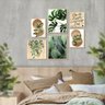 Kit 6 Quadros Decorativos Folhas Plantas Verdes Sala Frases - 1