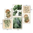 Ver imagem 3 de Kit 6 Quadros Decorativos Folhas Plantas Verdes Sala Frases