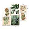 Kit 6 Quadros Decorativos Folhas Plantas Verdes Sala Frases - 3