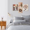 Ver imagem 4 de Kit 4 Quadros Decorativos Flores Mulher Surreal Rosa Quarto