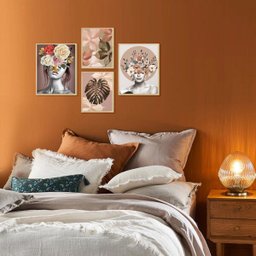 Kit 4 Quadros Decorativos Flores Mulher Surreal Rosa Quarto - 2