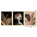 Ver imagem 3 de Kit 3 Quadros Decorativos Preto Sala Mulher Abstrato Flores
