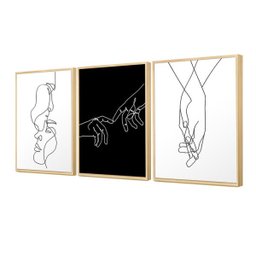 Kit 3 Quadros Decorativos Quarto Casal Love Sala Abstrato - 1