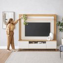 Ver imagem 6 de Estante Home para Tv até 70 Polegadas 3 Portas Munique Tauari e Off White 200cm