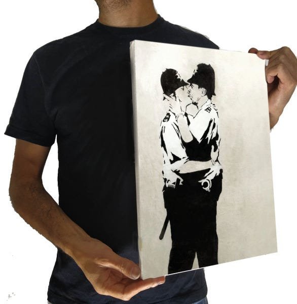 Quadro Decorativo Banksy impresso em tela 30x40cm - 3