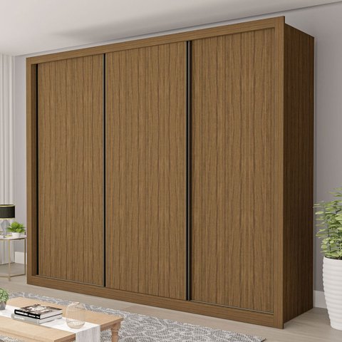 Guarda-roupa Casal 3 Portas 6 Gavetas Nápoli - Freijó