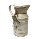 Ver imagem 3 de Vaso Jarro Decorativo Metal Provençal Bege Pássaro 23cm