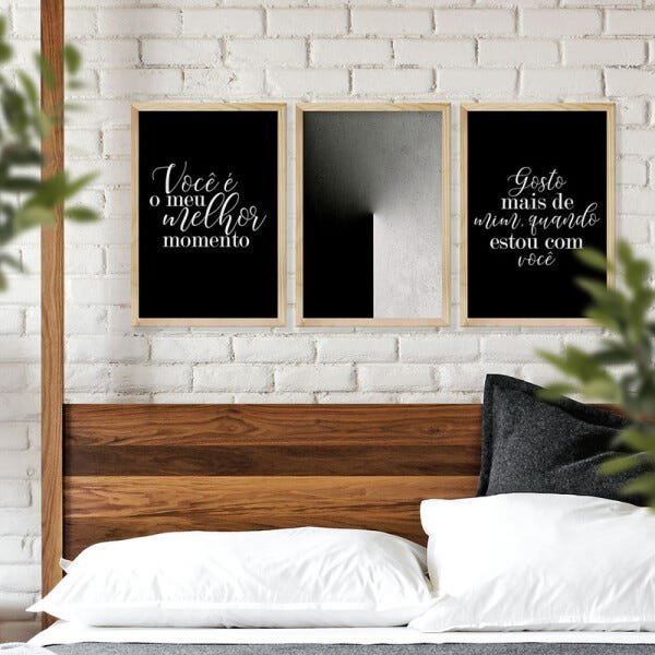 Quadro Decorativo Frase Love Quarto De Casal Preto E Branco