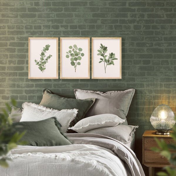 Kit 3 Quadros Decorativos Folhagem Verde Natureza Jardim Sala - 5