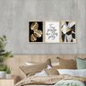 Trio de Quadros Decorativos para Quarto Casal Frase Amor Geométrico Dourado Sala - 5