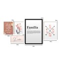 Ver imagem 2 de Kit 5 Quadros Decorativos Definição Significado Família Frase Lar Rose Gold Sala