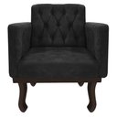 Ver mais imagens de Kit Diva Recamier Juliana 160cm Lado Direito e 01 Poltrona Classic Suede Preto - Amarena Móveis
