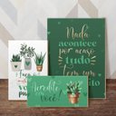 Ver imagem 3 de Kit 3 Quadros Decorativos Frases Motivacional Suculentas Fé Tons Verde Plantas