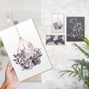 Ver imagem 2 de Kit 3 Quadros Decorativos Floral Planta Frase Geométrico Fé Rose Gold