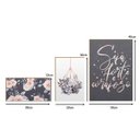 Ver imagem 4 de Kit 3 Quadros Decorativos Floral Planta Frase Geométrico Fé Rose Gold