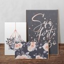 Ver imagem 3 de Kit 3 Quadros Decorativos Floral Planta Frase Geométrico Fé Rose Gold