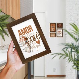 Kit 4 Quadros Decorativos Frases Café Cozinha Gourmet Tons Pasteis - 3