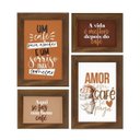 Ver imagem 1 de Kit 4 Quadros Decorativos Frases Café Cozinha Gourmet Tons Pasteis