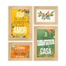 Kit 4 Quadros Decorativo Cozinha Tempero Colorido Frutas Folhas - 1