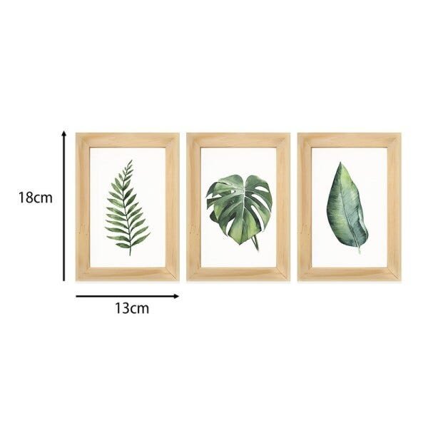 Kit 3 Quadros Decorativos Sala Escritório Folhas Verde Natureza Costela Adão Plantas - 5