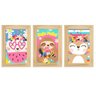 Kit 3 Quadros Decorativos Animais Quarto Infantil Bebê Menina Colorido com Moldura - 1