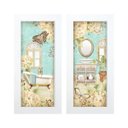 Ver imagem 1 de Dupla de Quadros Decorativos Banheiro Lavabo Toalete Flores Tons