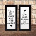 Ver imagem 4 de Dupla de Quadros Decorativos Frase Quarto Casal Preto Branco Namorados Amor
