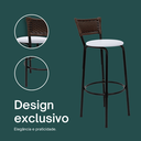 Ver imagem 4 de Kit 4 Banquetas para Cozinha Banco Alto Junco Argila Balcão Ilha Bancada Bares Piscina Área Gourmet